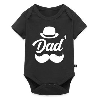 Father Of Four Children Daddy Papa Father Day - Baby Premium short-sleeve bodysuit - black - Front