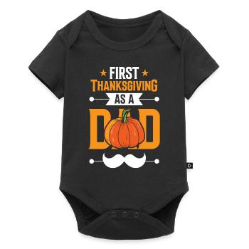 First Thanksgiving As Father Papa Sayings Daddy - Baby Premium short-sleeve bodysuit - black - Front