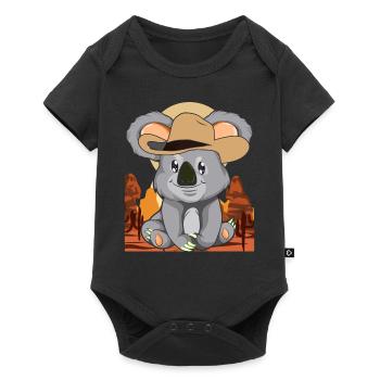 Animal Lover Cowboy Gift Koala Bear - Baby Premium short-sleeve bodysuit - black - Front