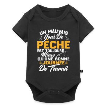 Un mauvais jour de Pêche est toujours mieux - Body à manches courtes Premium Bébé - noir - Devant