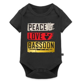 Peace Love Bassoon Funny Bass Players - Baby Premium short-sleeve bodysuit - black - Front
