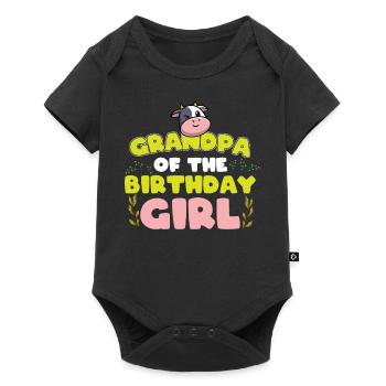 Kuhgeburtstag, Bauer Geburtstag Mädchen - Baby Premium Kurzarmbody - Schwarz - Vorne