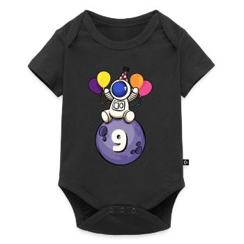 9 years old space birthday 9. - Baby Premium short-sleeve bodysuit - black - Front