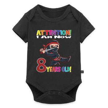 Ninja Birthday I Am Now 8 Years Old - Baby Premium short-sleeve bodysuit - black - Front