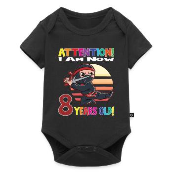Ninja Birthday I Am Now 8 Years Old - Baby Premium short-sleeve bodysuit - black - Front