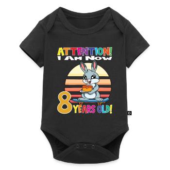 Rabbit Birthday I Am Now 8 Years Old - Baby Premium short-sleeve bodysuit - black - Front
