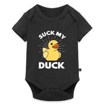 Suck My Duck Squeaky Duck Baignoires Canard - Body à manches courtes Premium Bébé - noir - Devant