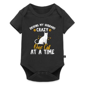 Conduire mon mari fou un chat à la fois Chat Maman - Body à manches courtes Premium Bébé - noir - Devant