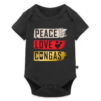 Peace Love Congas Instrument Conga Drum - Baby Premium short-sleeve bodysuit - black - Front
