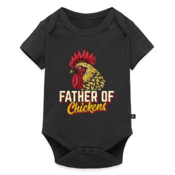 Father Of Chickens Chicken Dad Funny Chicken Farms - Baby Premium short-sleeve bodysuit - black - Front