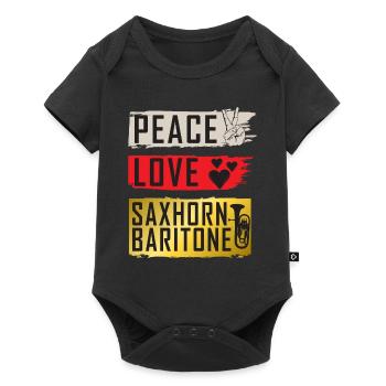 Peace Love Saxophone Baryton Instrument - Body à manches courtes Premium Bébé - noir - Devant