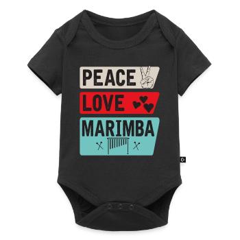 Peace Love Marimba Marching Band - Body à manches courtes Premium Bébé - noir - Devant
