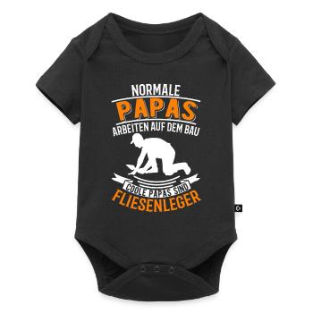 Fliesenleger und Papa Fliesenleger Vatertag - Baby Premium Kurzarmbody - Schwarz - Vorne