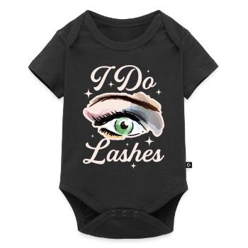 I Do Lashes Maskenbildnerin Geschenk - Baby Premium Kurzarmbody - Schwarz - Vorne