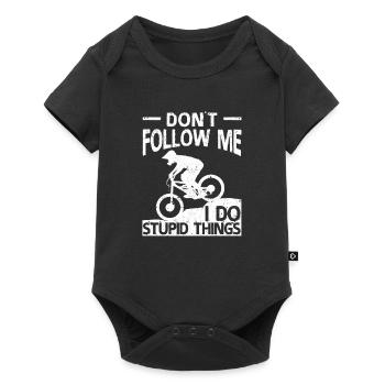 Aventures en VTT Ne me suivez pas - Body à manches courtes Premium Bébé - noir - Devant