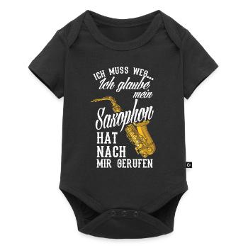 My saxophone called for me saxophone - Baby Premium short-sleeve bodysuit - black - Front