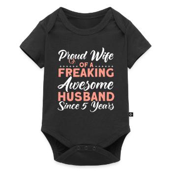 5. Wedding Anniversary Couple Design 5 Years Marriage - Baby Premium short-sleeve bodysuit - black - Front