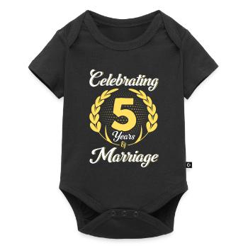5. Wedding Anniversary Couple Design 5 Years Marriage - Baby Premium short-sleeve bodysuit - black - Front
