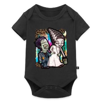 Halloween Witch and Zombie Tie Dye - Baby Premium short-sleeve bodysuit - black - Front