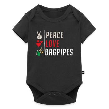 Peace Love Bagpipes Gaelic Heritage - Baby Premium short-sleeve bodysuit - black - Front