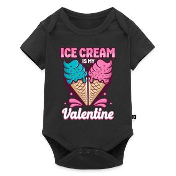 Ice Cream Valentines Day Cone - Baby Premium Kurzarmbody - Schwarz - Vorne