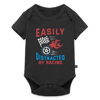 Facilement distrait par la course de course Funny Racer Lov - Body à manches courtes Premium Bébé - noir - Devant