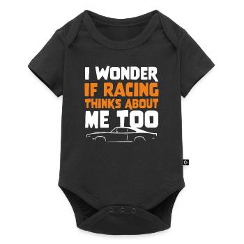 Je me demande si racing pense à moi trop Drag Racer - Body à manches courtes Premium Bébé - noir - Devant