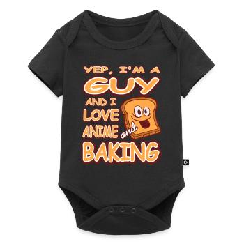 Yep I'm A Guy And I Love Anime & Baking T-Shirt - Baby Premium short-sleeve bodysuit - black - Front