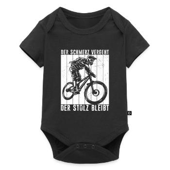 Mountainbike MTB Geschenk BMX Bekleidung MTB Spruc - Baby Premium Kurzarmbody - Schwarz - Vorne