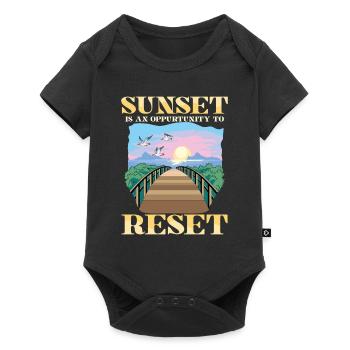 Sunset Is An Oppurtunity To Reset für einen - Baby Premium Kurzarmbody - Schwarz - Vorne