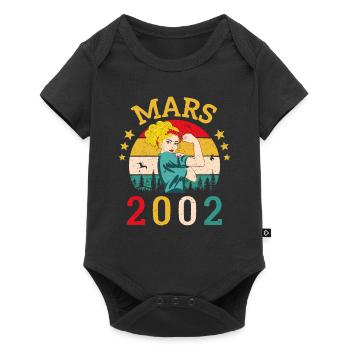 Mars 2002 Anniversaire Idée Cadeau Vintage 2002 - Body à manches courtes Premium Bébé - noir - Devant