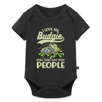 Budgerigar Cadeau Welli Perruche - Body à manches courtes Premium Bébé - noir - Devant
