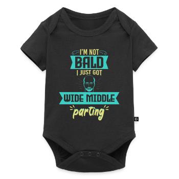 Bald Just Wide Middle Parting - Baby Premium short-sleeve bodysuit - black - Front