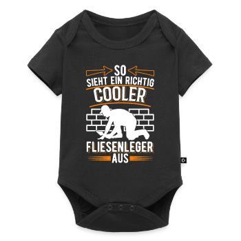 So sieht ein richtig cooler Fliesenleger aus - Baby Premium Kurzarmbody - Schwarz - Vorne