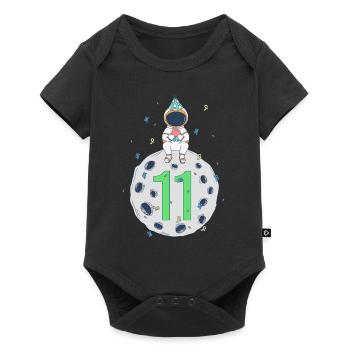 Fête d’anniversaire de l’espace du 11e anniversaire - Body à manches courtes Premium Bébé - noir - Devant