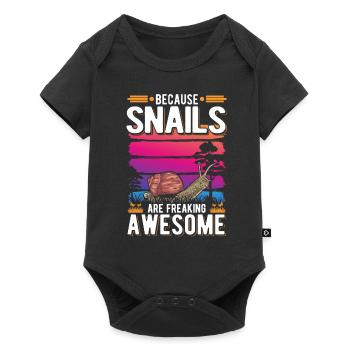Parce que les escargots sont des escargots géniaux - Body à manches courtes Premium Bébé - noir - Devant