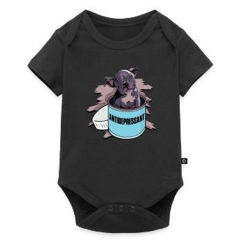 Antidépresseur - pitbull gris - Body à manches courtes Premium Bébé - noir - Devant