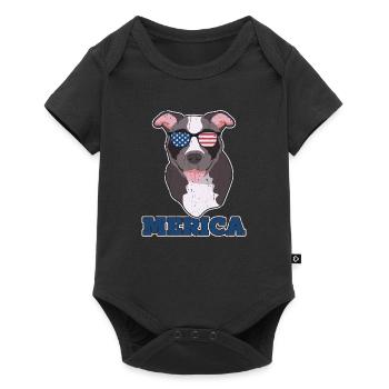 Merica - chien pitbull - Body à manches courtes Premium Bébé - noir - Devant