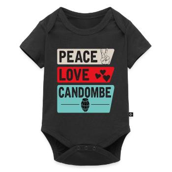 Peace Love Candombe Funny Candombe Drums - Baby Premium Kurzarmbody - Schwarz - Vorne
