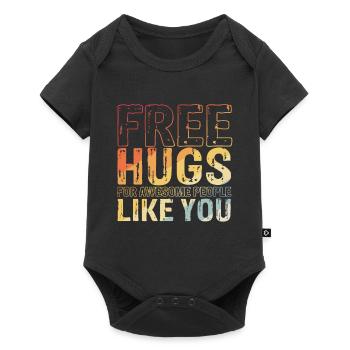 Free Hugs Spruch Umarmung Awesome Festival Geschen - Baby Premium Kurzarmbody - Schwarz - Vorne
