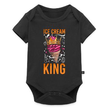 Ice Cream Cone Crown Ice Cream - Baby Premium Kurzarmbody - Schwarz - Vorne