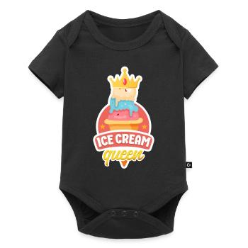 Ice Cream Cone Crown Ice Cream - Baby Premium Kurzarmbody - Schwarz - Vorne