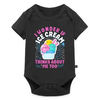 Ice Cream I Wonder If Ice Cream - Baby Premium Kurzarmbody - Schwarz - Vorne
