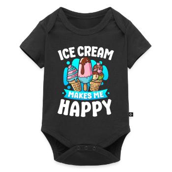 Ice Cream Cone Popsicle Ice Cream - Baby Premium Kurzarmbody - Schwarz - Vorne