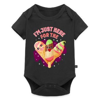 Ice Cream Cone Popsicle I'm Just - Baby Premium Kurzarmbody - Schwarz - Vorne
