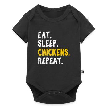 Eat Sleep Chickens Repeat Funny Chicken Lover Chic - Baby Premium short-sleeve bodysuit - black - Front
