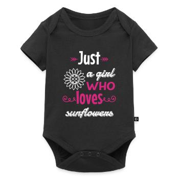 Juste une fille qui aime les tournesols - Body à manches courtes Premium Bébé - noir - Devant