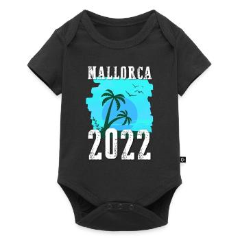 Mallorca 2022 Palm Trees - Baby Premium short-sleeve bodysuit - black - Front