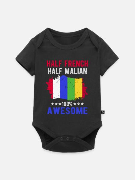 Halb Franzose Halb Malier - Baby Premium Kurzarmbody - Schwarz