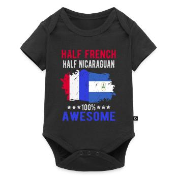 Moitié Français moitié nicaraguayen - Body à manches courtes Premium Bébé - noir - Devant
